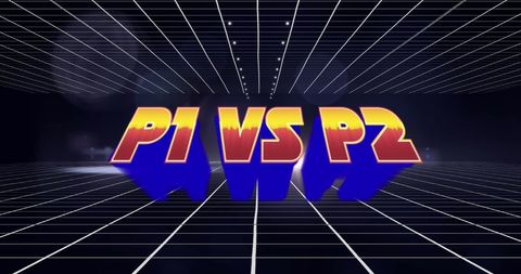 Retro Arcade Style Battle Competition Illustration