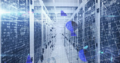 Data Processing and Mathematical Equations in Server Room