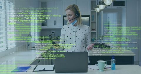 Remote Work Lifetstyle with Technology Overlay - Download Free Stock Images Pikwizard.com