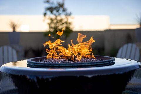 Vibrant Outdoor Fire Pit with Dancing Flames