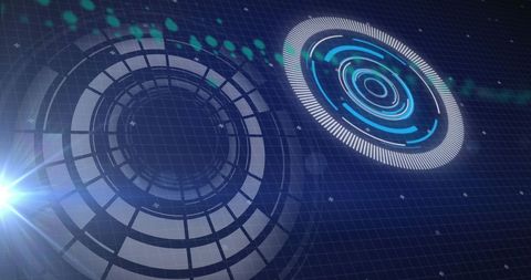 Abstract Futuristic Interface with Digital Data Elements - Download Free Stock Images Pikwizard.com