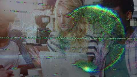 Diverse Students Connected Through Global Digital Technology