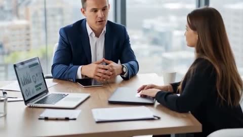 Business Consultant Presenting Key Points in Office Meeting