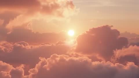 Sunrise Through Cumulus Clouds Captures Serenity in Motion