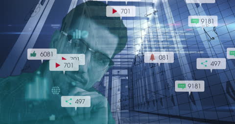 Social Media and Data Analytics in Server Room Concept