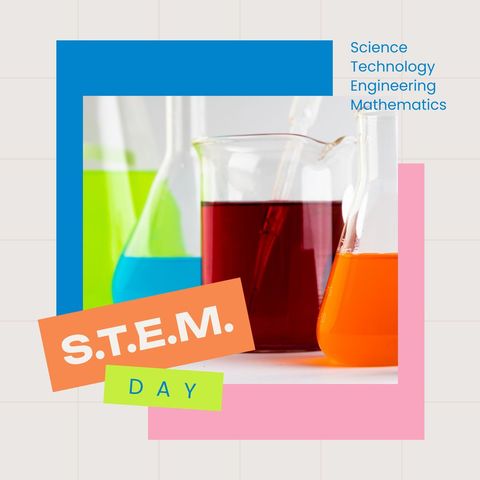 celebrating stem education with colorful laboratory flasks - Download Free Stock Templates Pikwizard.com
