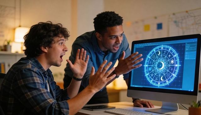 Collaborating on Futuristic Celestial Interface, Designers Celebrating Breakthrough Moment