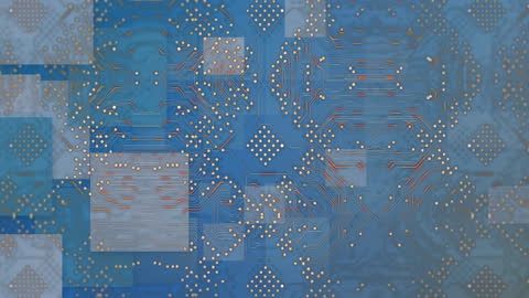Abstract Circuit Board Pattern with Blue Background
