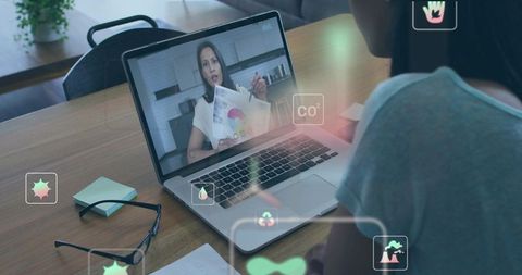 Remote Consultant Presenting Online in Home Office