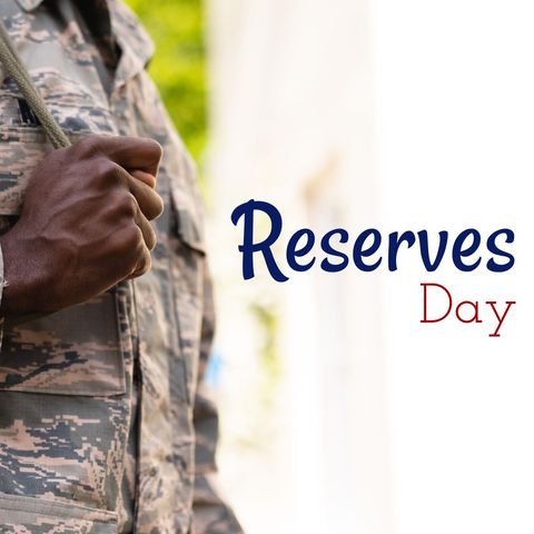 Reserves day tribute with proud military soldier