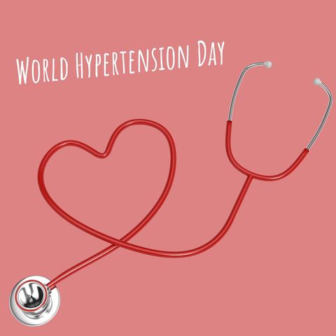 Heart-Shaped Stethoscope for World Hypertension Day - Download Free Stock Templates Pikwizard.com