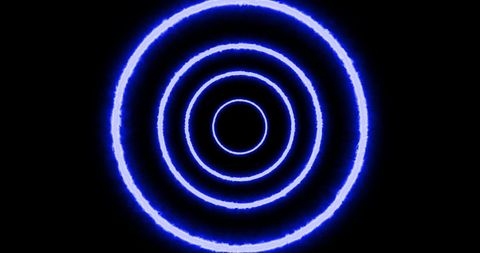 Colorful neon circles on black background