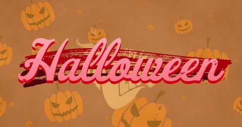 vibrant halloween graphic with pumpkins and ghosts - Download Free Stock Images Pikwizard.com