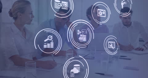 Diverse Business Team Engaging in Digital Networking Meeting