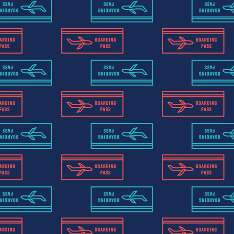 digital transparent pattern with boarding pass icon on blue background - Download Free Stock Videos Pikwizard.com