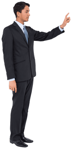 transparent businessman pointing on virtual interface - Download Free Stock Videos Pikwizard.com