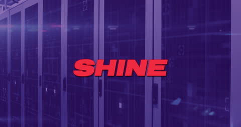 Animated Glow in Modern Blue-Tinted Server Room Scene