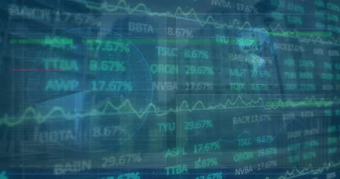 Cityscape Overlaid with Stock Market Data Animation
