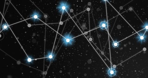 Abstract Global Network with Bright Interconnected Nodes - Download Free Stock Images Pikwizard.com
