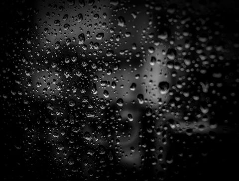 Raindrops on Glass Creating Abstract Pattern