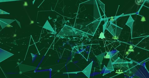 Abstract Futuristic Network with Glowing Geometric Shapes - Download Free Stock Images Pikwizard.com