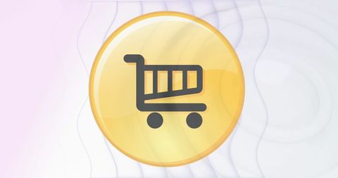 Shopping Cart Icon on Yellow Background for Retail Concept - Download Free Stock Images Pikwizard.com