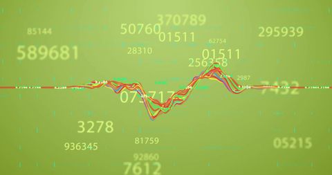 Digital Data Processing with Abstract Financial Graph on Green Background - Download Free Stock Images Pikwizard.com