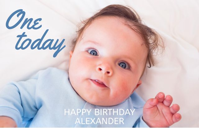 Ideal for personalized birthday cards, social media birthday wishes, family photo albums, and keepsake moments. Perfect for parents celebrating their baby's milestone, showcasing innocence, joy, and happiness of a first birthday celebration.
