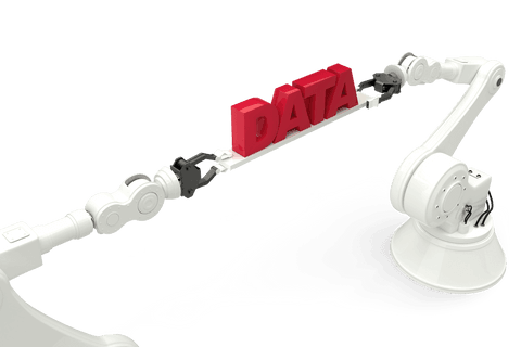 robot arms holding red data text on transparent background - Download Free Stock Videos Pikwizard.com