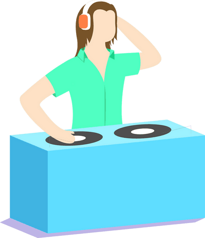 dj mixing at transparent console with vinyl and headphones - Download Free Stock Videos Pikwizard.com