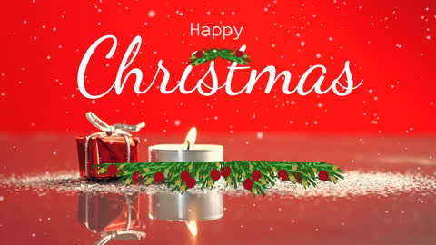 Festive Christmas Candle with Snowfall Animation