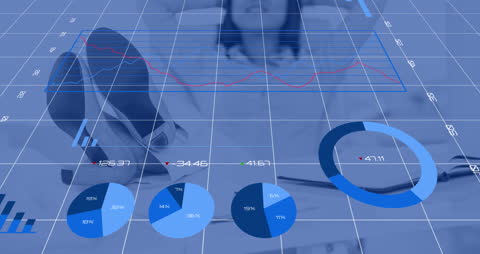 Businesswoman Analyzing Digital Data Visualizations