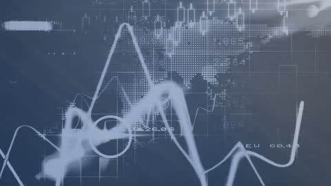 Global Financial Data Animation Overlay on World Map