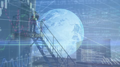 Global Financial Trends and Renewable Energy Concept