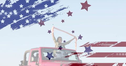 Celebrating American Patriotism and Freedom on Beach Trip