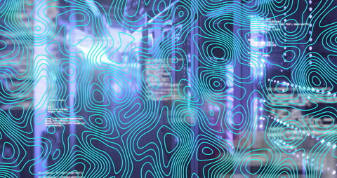 Futuristic Digital Data Wave in High-Tech Server Room