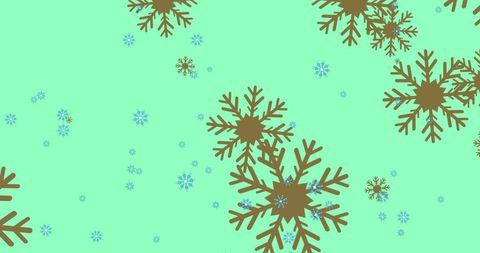 Falling Red Snowflakes on Vibrant Aqua Background - Download Free Stock Images Pikwizard.com