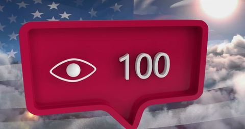 Social Media Influence with United States Flag Background