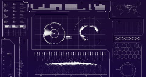 Futuristic Interface with Data Processing and World Map