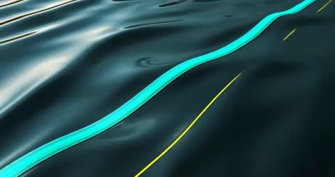 Glowing Ribbons Drifting in Fluid Motion