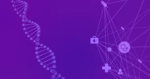 Futuristic DNA Helix with Medical and Technological Icons - Download Free Stock Images Pikwizard.com