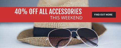 Weekend Sale on Fashion Accessories Featuring Hat and Sunglasses - Download Free Stock Templates Pikwizard.com