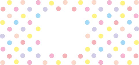 Colorful pastel dotted pattern on transparent background