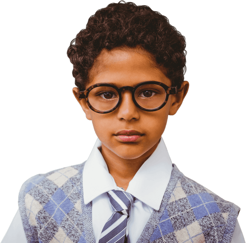 Transparent Creative Serious Young Boy With Glasses and Tie - Download Free Stock Videos Pikwizard.com