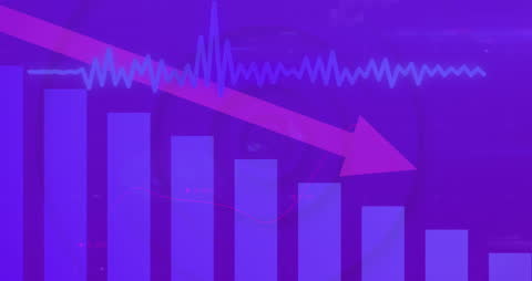 Abstract Financial Decline Graph with Downward Arrow