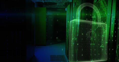 Digital Security Lock Over Data Center - Download Free Stock Images Pikwizard.com