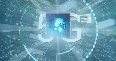 Futuristic 5g network communication technology background