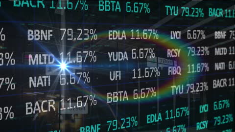 Futuristic Digital Stock Market Display in Server Room