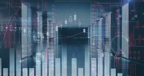 Abstract Fintech Concept with Digital Data Overlay - Download Free Stock Images Pikwizard.com