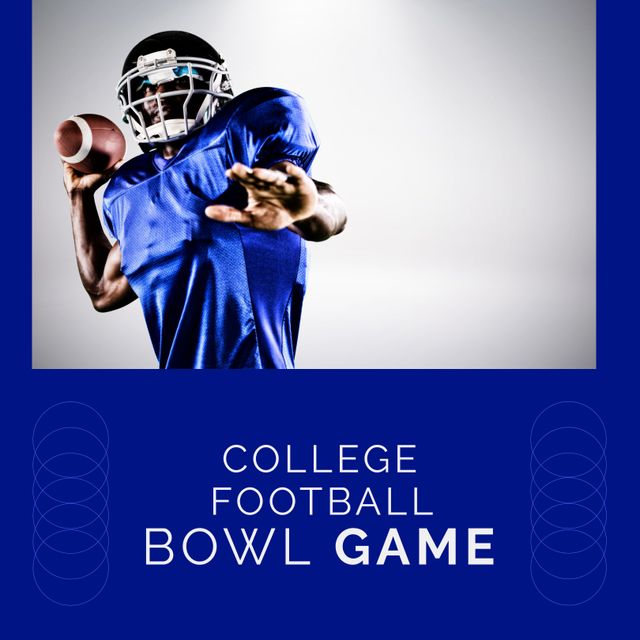 College Football Player Preparing to Throw Ball at Bowl Game - Download Free Stock Templates Pikwizard.com